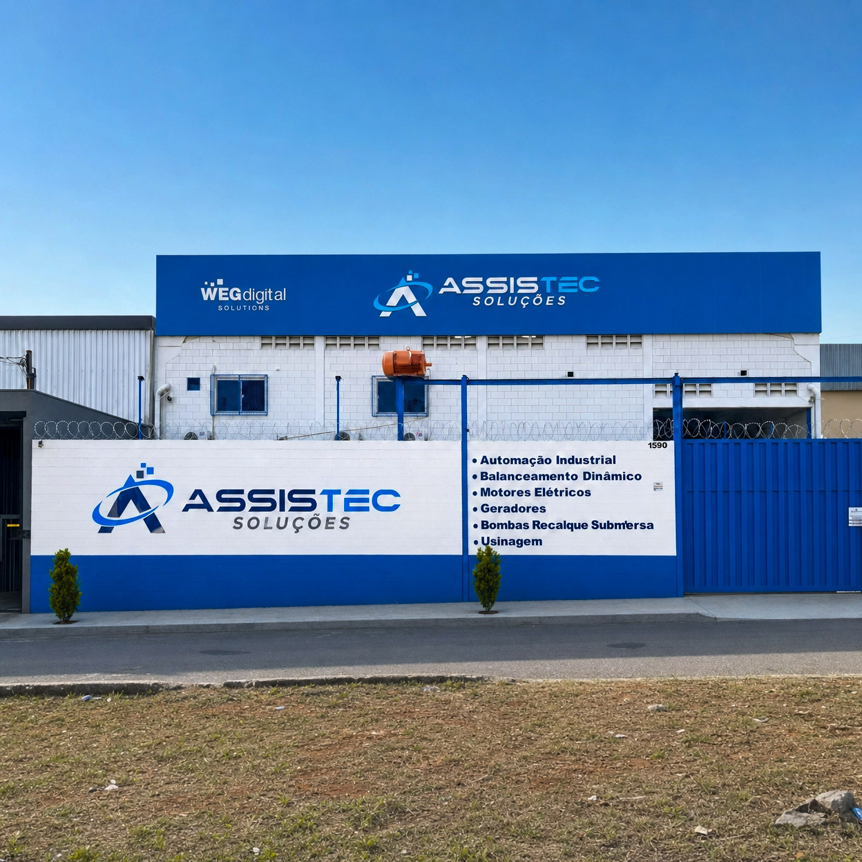 Sede da Assistec Soluções em Uberlândia/MG — fachada com WEG Digital Solutions